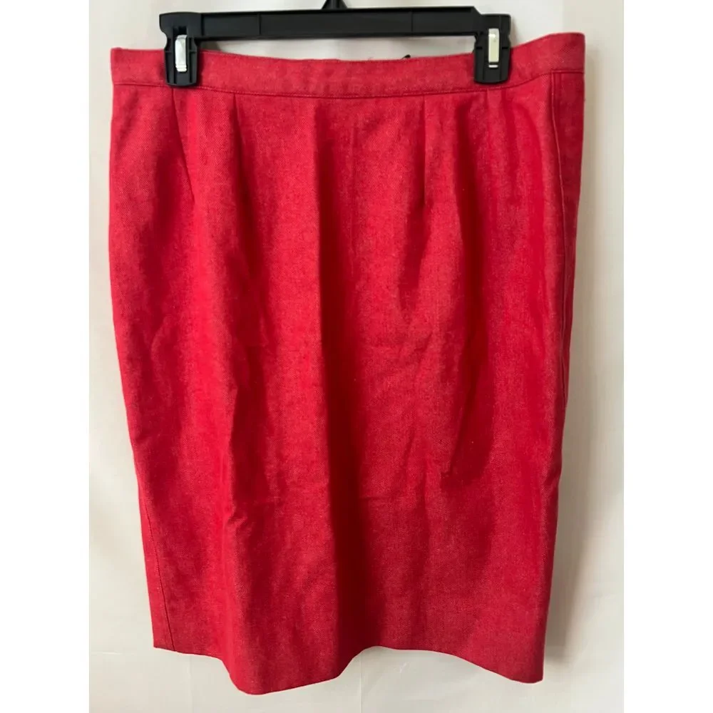Guy Laroche Vintage Red Cotton Skirt Classics A-Line Silhouette Made in France‎